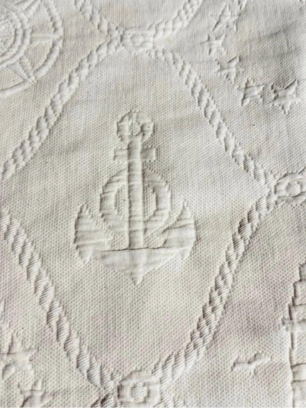 2 Ivory nautical Pillow Shams ivory scalloped edges